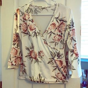 Low Neck Floral Top